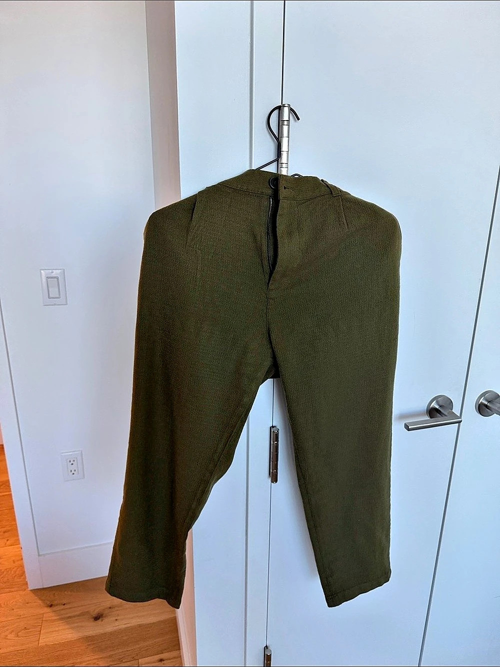 COS Wool-Blend Tailored Trousers Green Medium